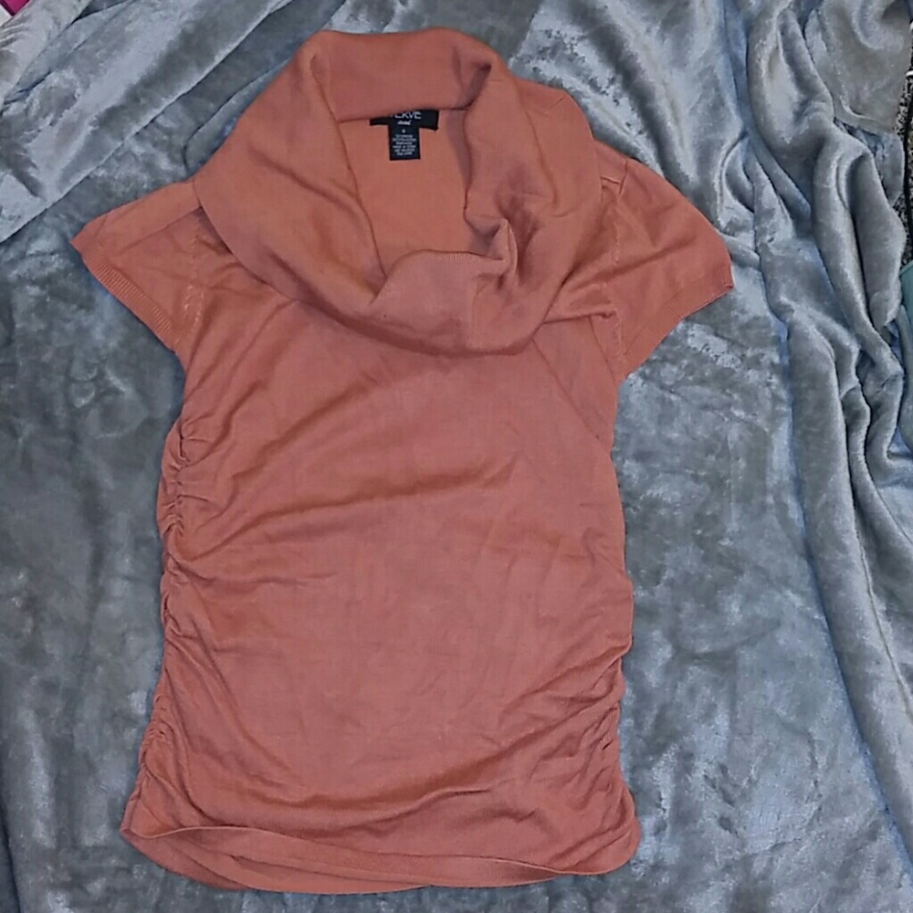Cowl neck knit shirt